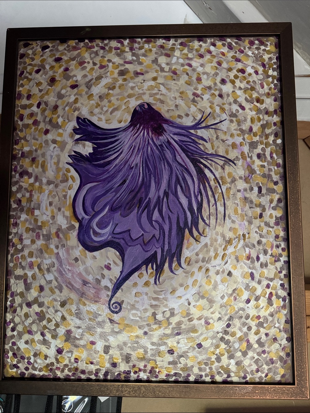 Abstract Purple Floral Swirl Wall Art - Contemporary Decorative Canvas
